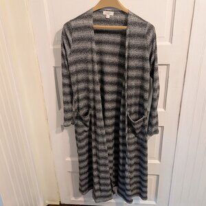 LuLaRoe Sarah Cardigan, size S, new but without tags, ribbed grey pattern